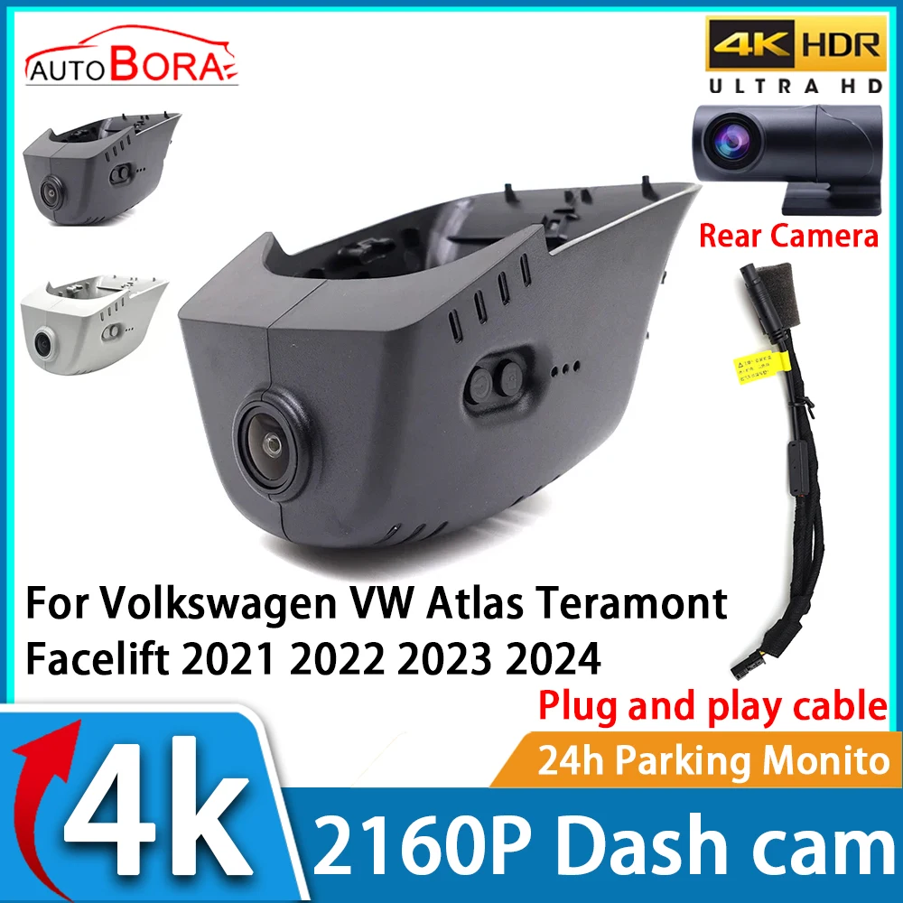 

ZhuCamX Car Video Recorder Night Vision UHD 4K 2160P DVR Dash Cam for Volkswagen VW Atlas Teramont Facelift 2021 2022 2023 2024