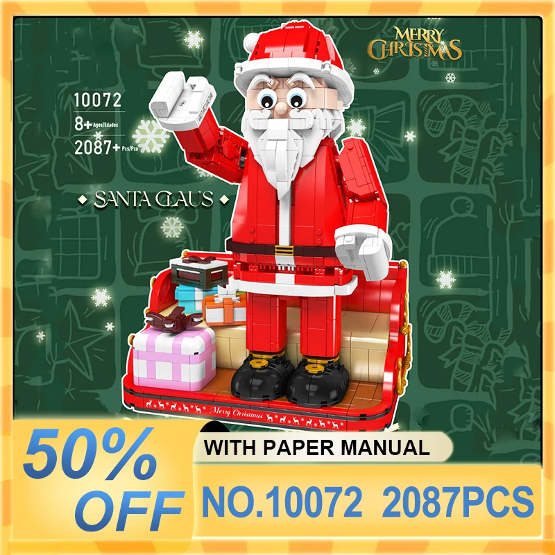 MOULD KING 10072 MOC The Santa Claus Christmas Decoration Building Blocks Bricks DIY Puzzle Assembly Toy Christmas Gift For Kids