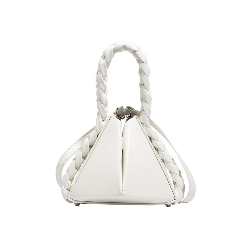 Tas Crossbody Handtas Schouder Vrouw White Y 2K Gepersonaliseerde Effen Kleur Straat Nieuwe Vrouwen Onregelmatige Driehoek Opvouwbare Clutche