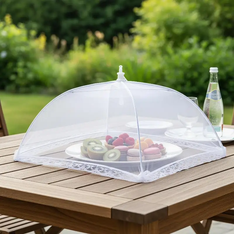 Collapsible Mesh Food Cover With Dense Net Reinforced Frame Keeps Flies Insects Away For Home Kitchen Dining And Outdoor Picnics