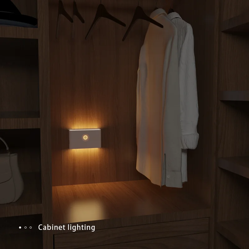 LED Intelligent Motion Sensor Night Light Rechargeable Led Closet Lights Wireless Magnetic Cabinet Lamp For Room Kitchen Stair