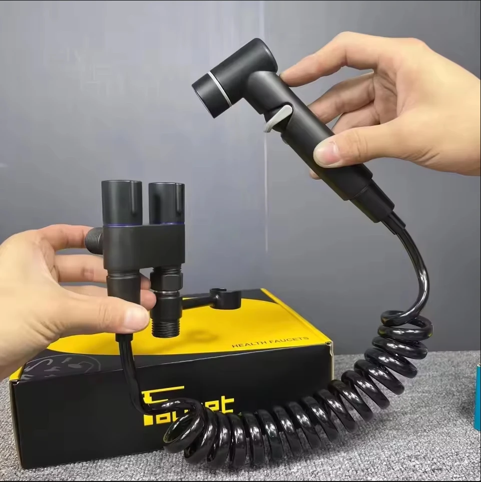 

High Pressure Handheld Bidet Sprayer Flexible Adjustable Hose Baby Diaper Cleaner Easy To Install No Wand Holder