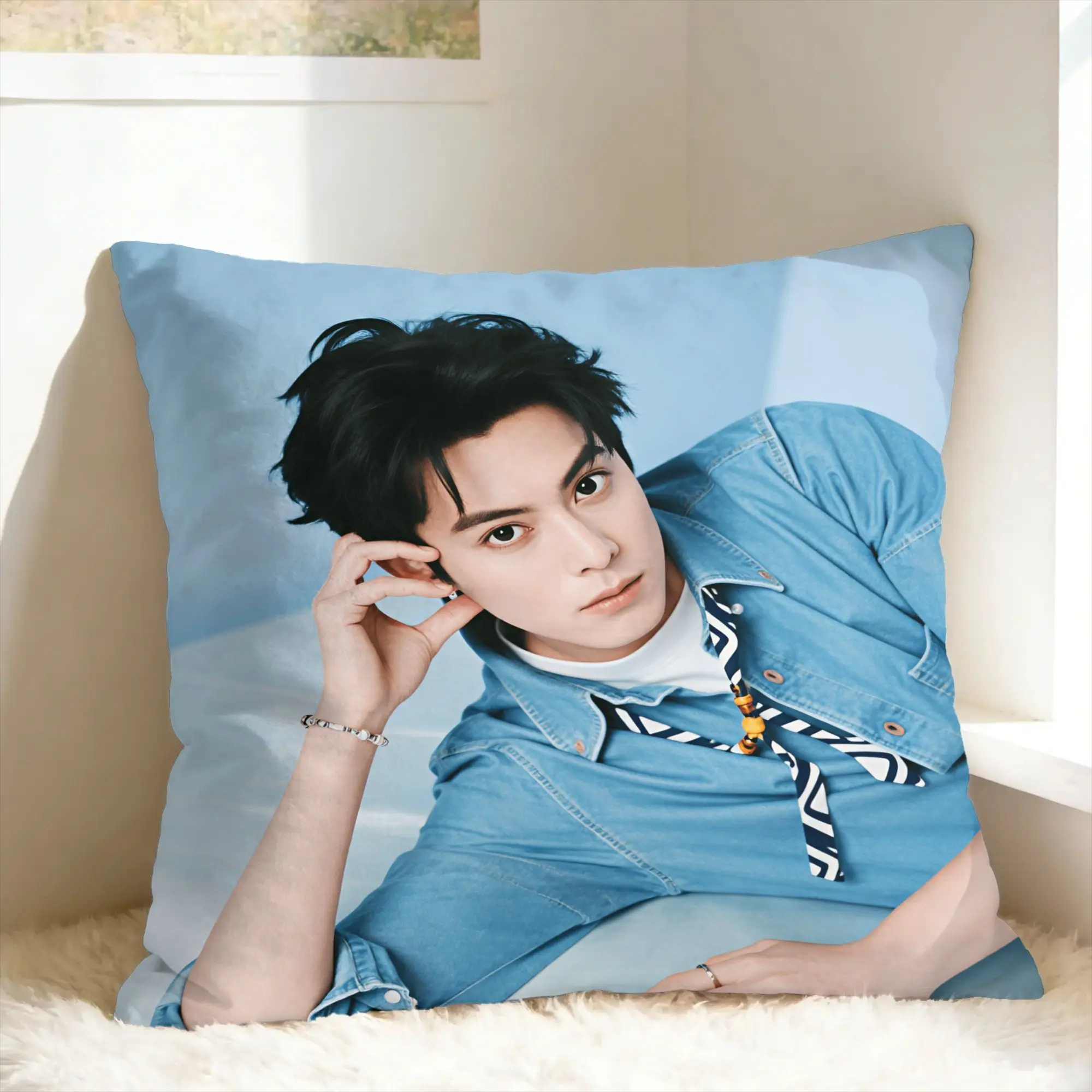 Wang Hedi Dylan Wang Actor Pillowcases  Kawaii Pillow Case For Living Room Sofa Custom Pillow Cover