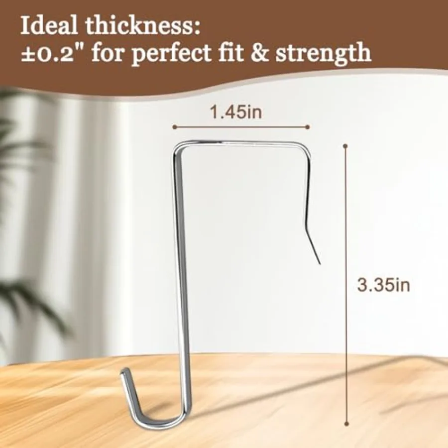 12 Pack Over The Door Metal Hook Hanger - Fits Interior Doors 1.45