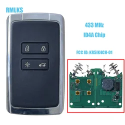 Inteligentny klucz zdalny Keyless Go 434mhz Hitag AES 4A Chip dla Renault Megane 4 talizman Espace 5 Kadjar Koleo 2015 FCC ID:KR5IK4CH-01