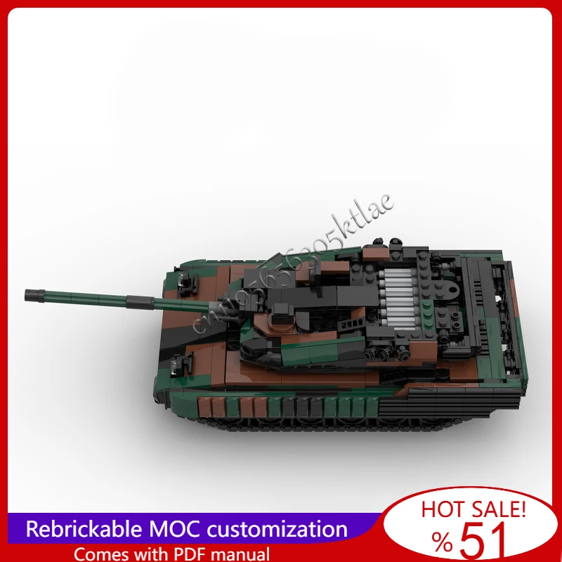 1031 Elementów MOC Personalizowany Model Czołgu Głównego Czwartej Generacji Serii Battle, Zrób To Sam, Edukacyjny, Kreatywny Zestaw Zabawek dla Dzieci, Prezent na Boże Narodzenie