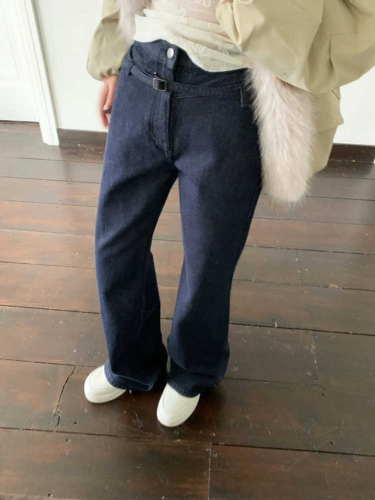 

Gold Su Original Cow Color Bell Bot Jeans Casual Slim Fit Spring Autumn Korean Sle High Waist Zipper Pure Color Every...