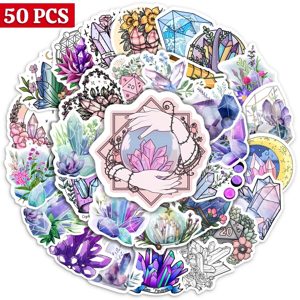 Cartoon Boho Style Crystal Stickers DIY for Laptop Luggage Refrigerator Phone Skateboard Graffiti Decal for Kids Waterproof PVC