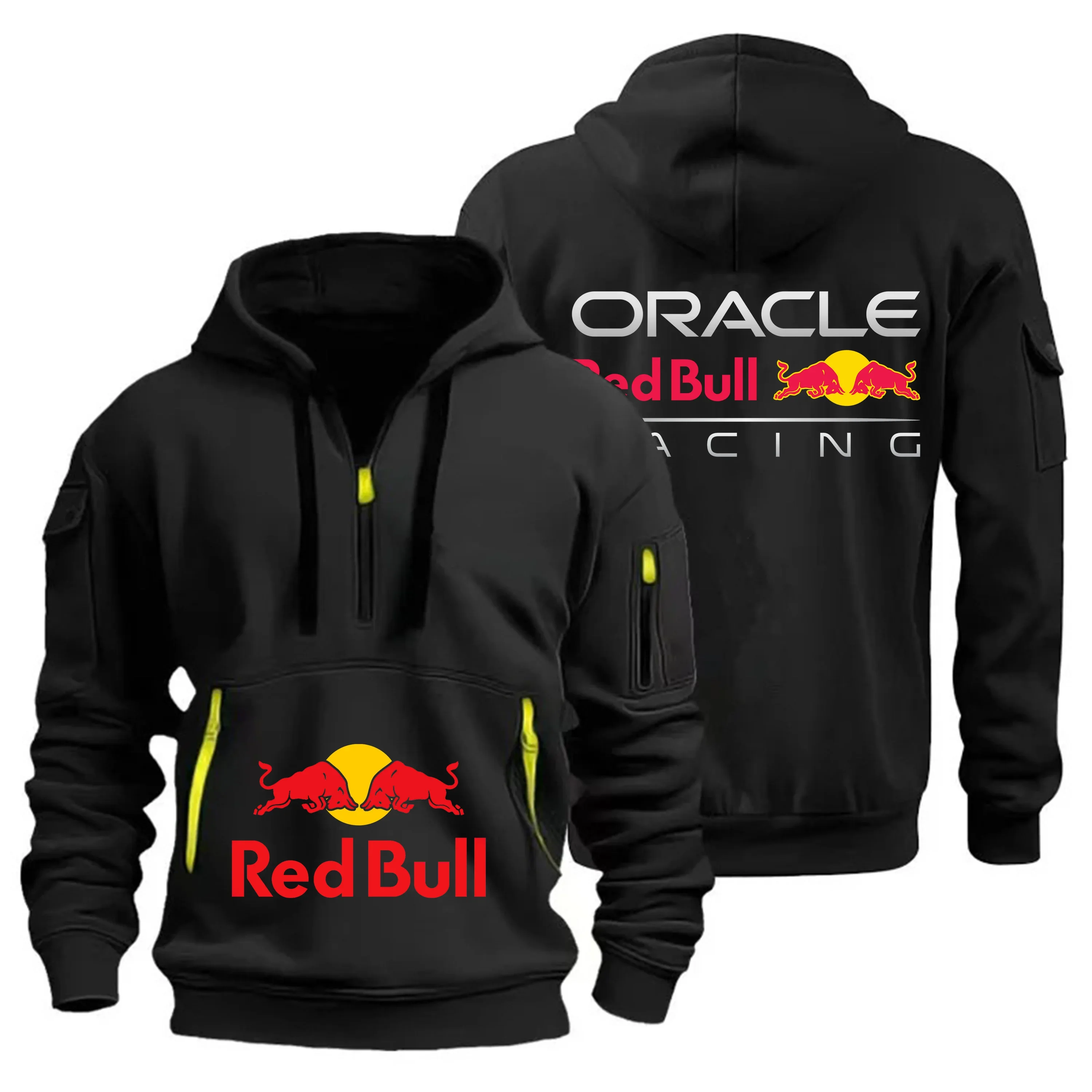 

Новая мужская спортивная толстовка Red Bull Racing с капюшоном в стиле ретро Harajuku с длинным рукавом на молнии и несколькими карманами, свободный топ для экстремальных видов спорта на открытом воздухе