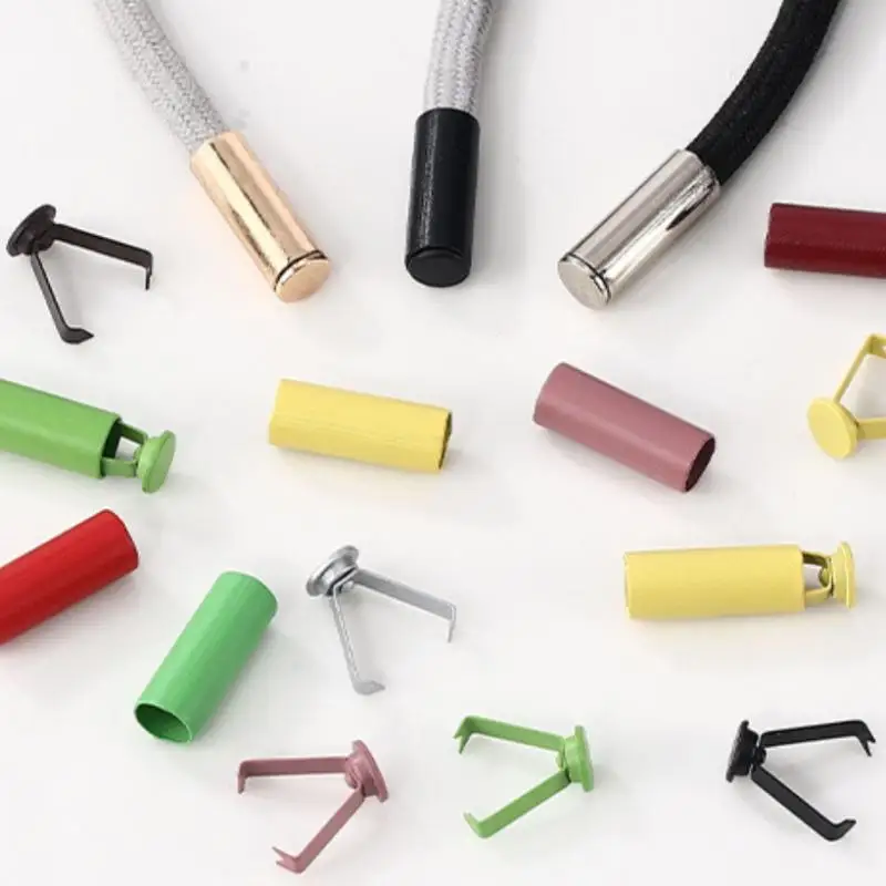 20Pcs Alloy Metal Rope Ends Stopper Button Cord End Lock Cap Hanging Bell Buckle DIY Bag Shoes Garment Lanyard Accessories