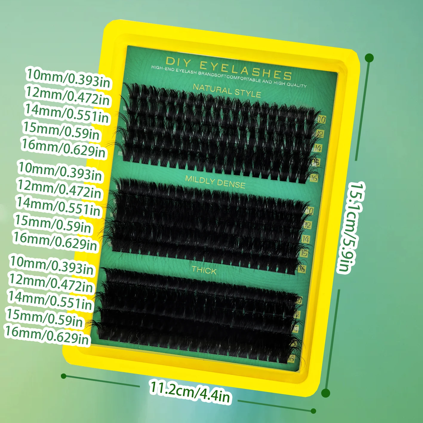 Naturalnie wyglądające, gęste, puszyste, objętośćujące sztuczne rzęsy w stylu krzyżowym i potarganym, do modelowania rzęs.