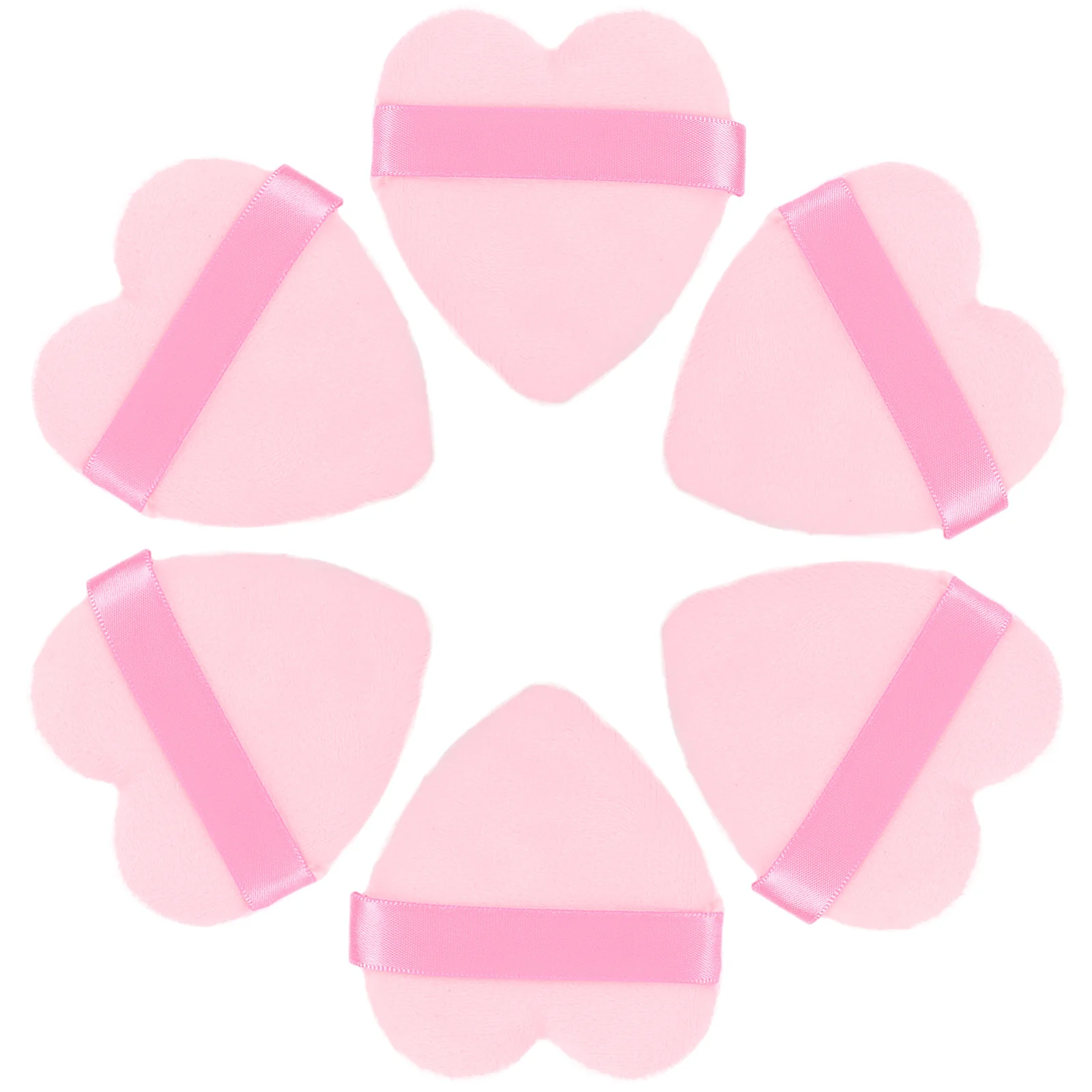 Esponja de maquiagem estilo coração, 6 peças, aplicador macio para pó facial, base, mistura, ferramentas cosméticas, fornecimento de beleza