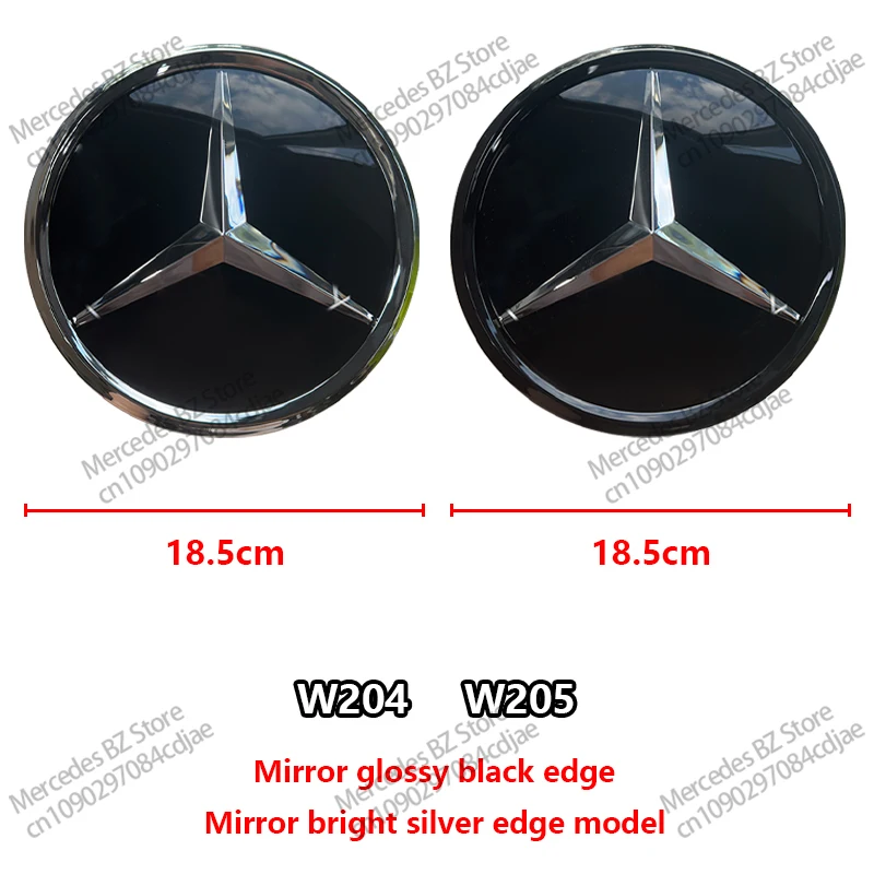 The front grille star logo badge mirror bottom 3D ABS logo for Mercedes-Benz W204 W205 W176 W212 W218 C117 CLA GLA CLS GLC class