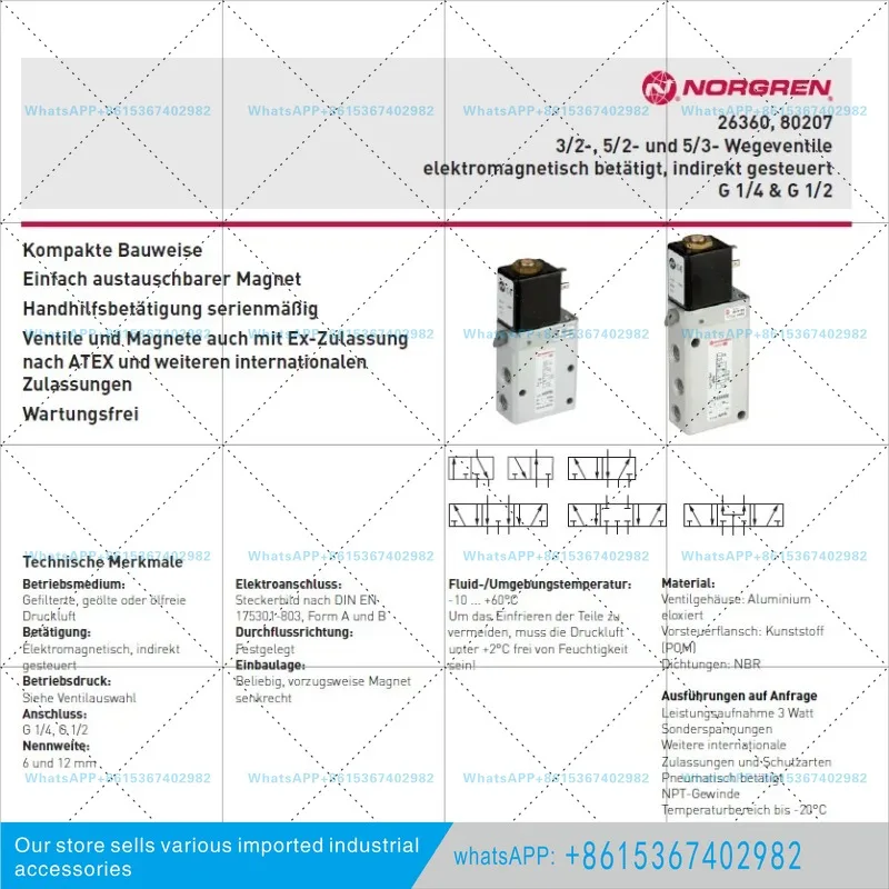 Solenoid Valve AVID P/N 791N024DWD1MN00  NORGREN 2636047.0242.024.00 3/2 direction control valve