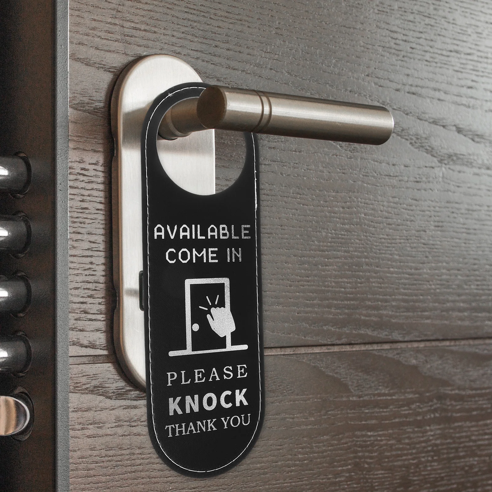 

2Pcs Durable PU Leather Door Hanger Recording In Progress Sign Decorative Office Door Sign
