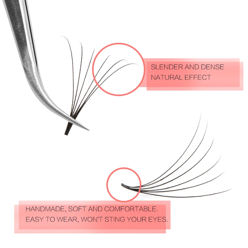 Prefabrykowane wentylatory objętościowe 4D/5D/6D/10D c/d Curl rosyjskie łatwe wachlarzowe przedłużanie rzęs przygotowali dla fanów indywidualne profesjonalne rzęsy z norek