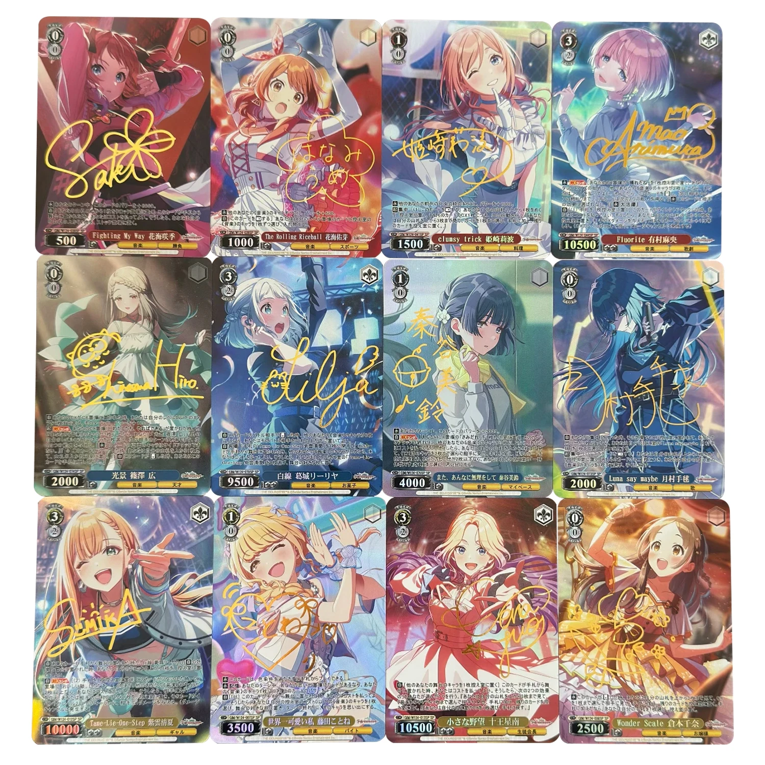 

12Pcs Diy 2025 Weiss Schwarz Gakue Idolmster Gakue Idolm@ster Card Rinami Himesaki Sumika Shiun Kotone Fujita WS Collection Card