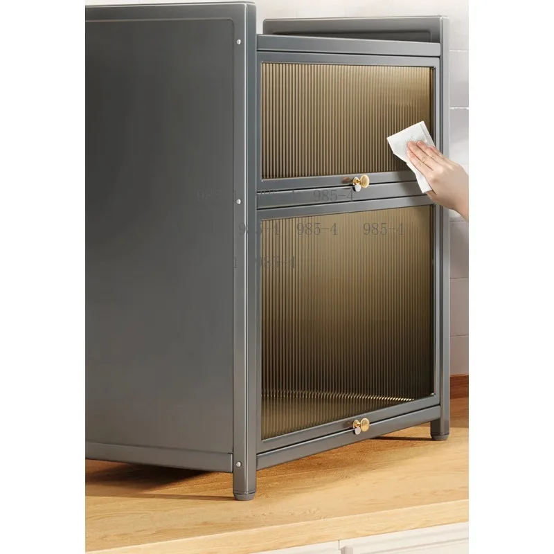 Dustproof With Lid Multifunctional Kitchen Seasoning Rack Household Countertop Storage Cabinet For Spice Bottles