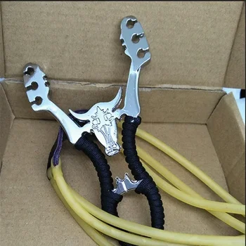 مقلاع سبيكة عالية الدقة مع 6 شريط مطاطي سميك قابل للتمدد منجنيق احترافي للصيد في الهواء الطلق لقطات حبال القوس