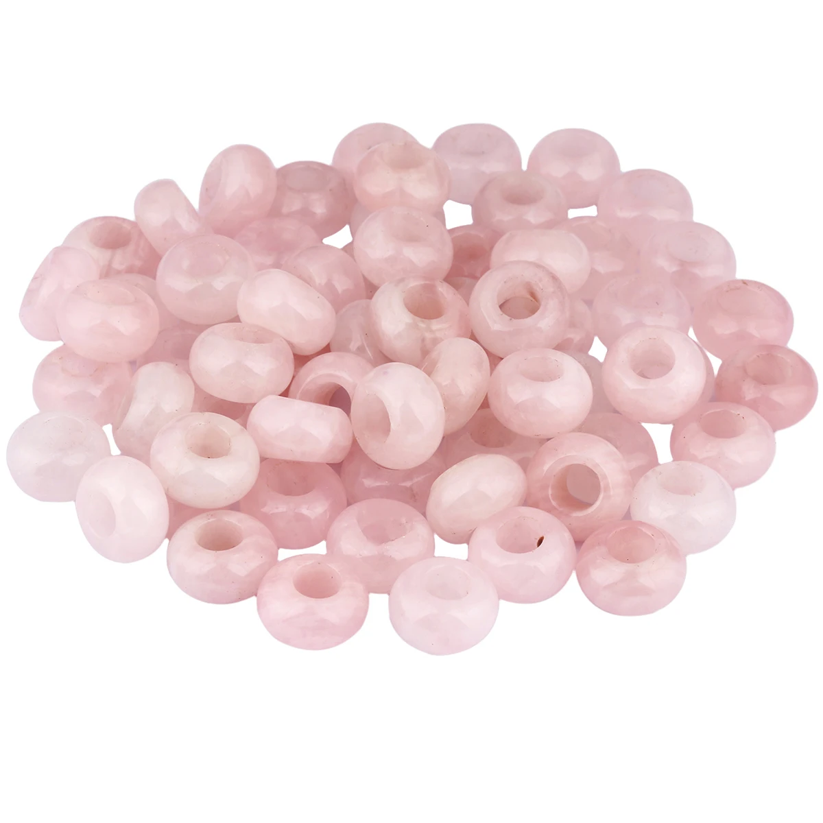 

20pcs/lot 12x6mm Natural Rose Quartz Amethyst Crystal Stone Big Hole Beads For Jewelry Making Macrame Beads for Hair Braids