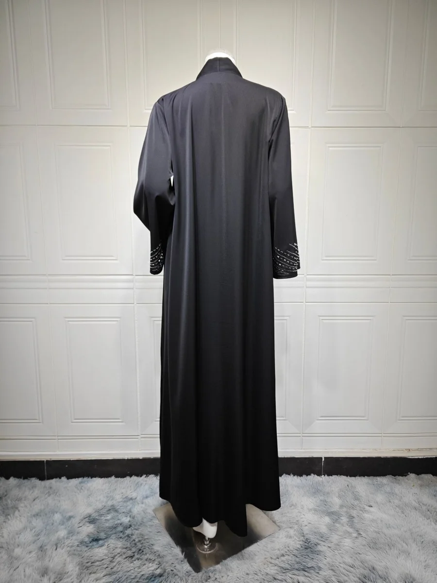 Femmes musulmanes dubaï Abaya luxe hotfix strass perles Kimono Cardigan Robe longue modeste caftan Robe Femme vêtements islamiques