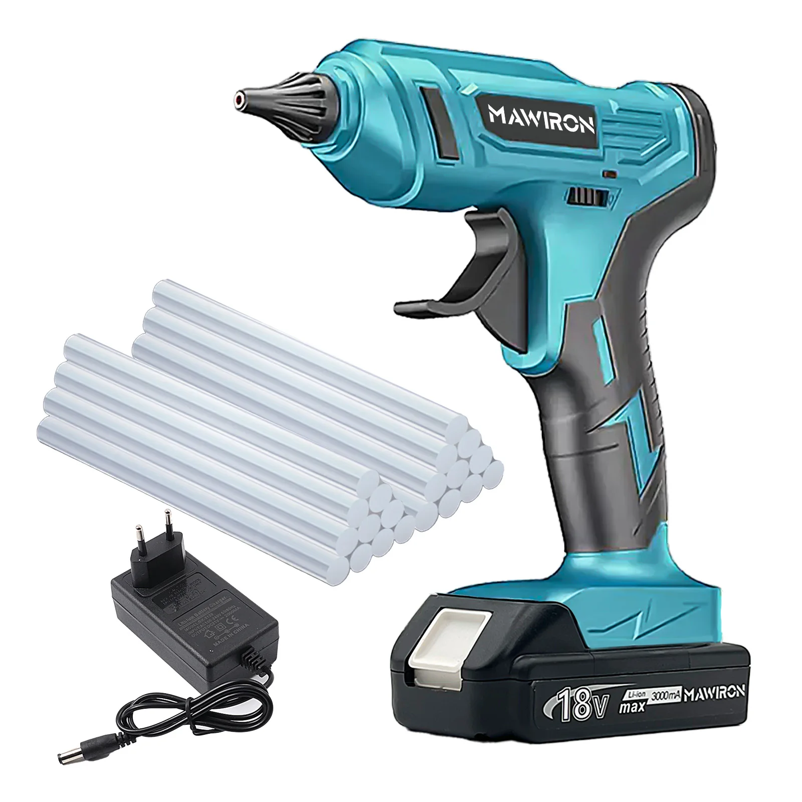 Cordless Hot Glue Gun for Makita 18V Battery, 20 Pieces Glue Sticks, Electric Glue Gun for DIY, Repairs,Arts,Crafts,Sealing