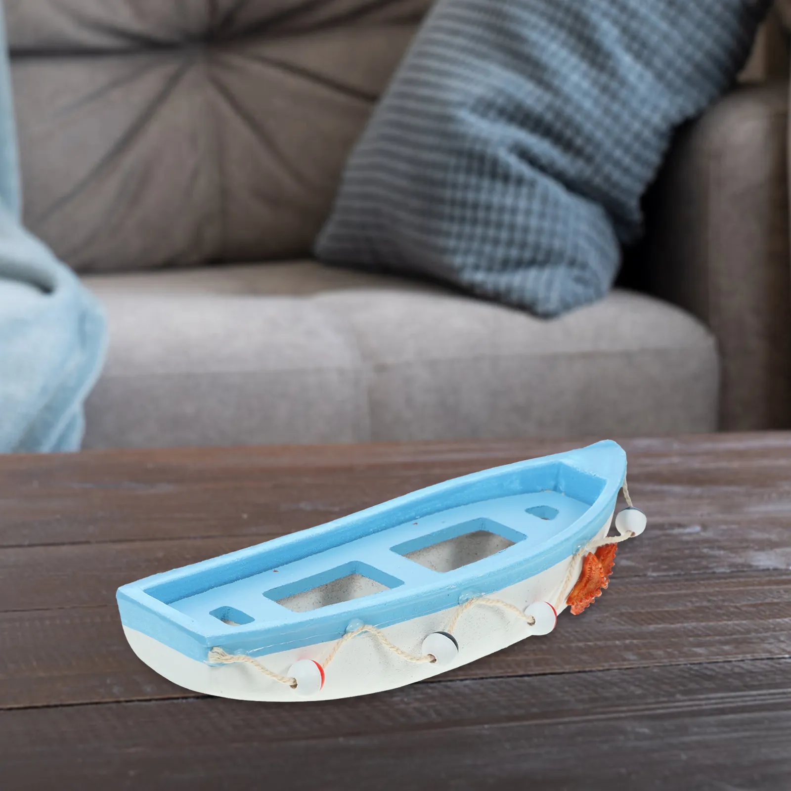 

Mediterranean Style Wooden Sailboat Nautical Desktop Ornament Sailing Ship Decor Creative Home Office Table Decoration