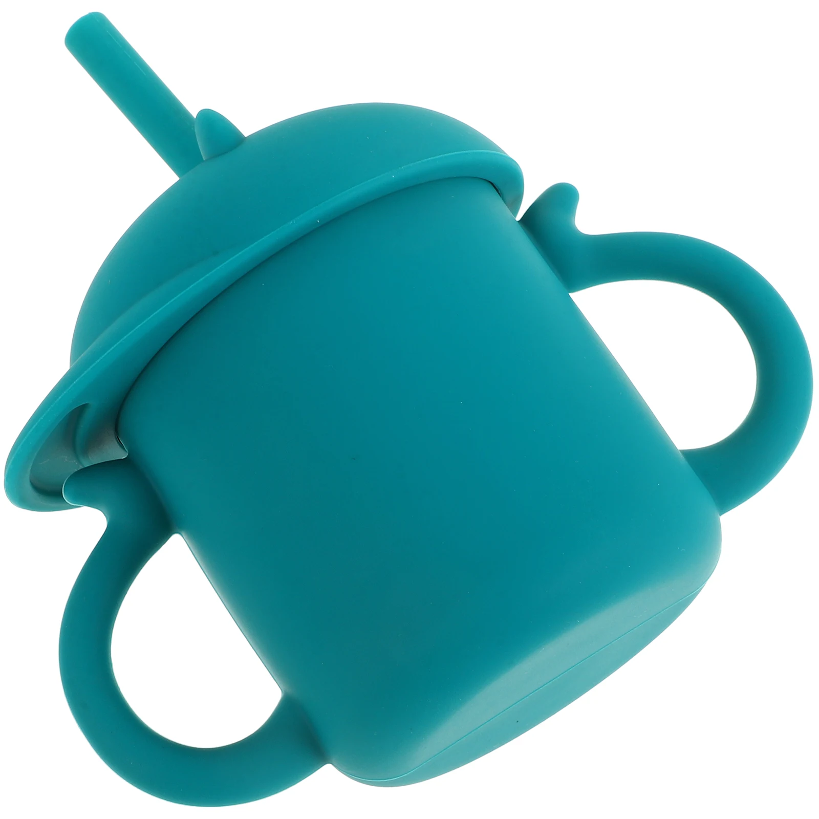 Silicone Training Cup for Toddlers with Handle and Straw No Spill Unbreakable Baby Drinking Cup Dishwasher Safe