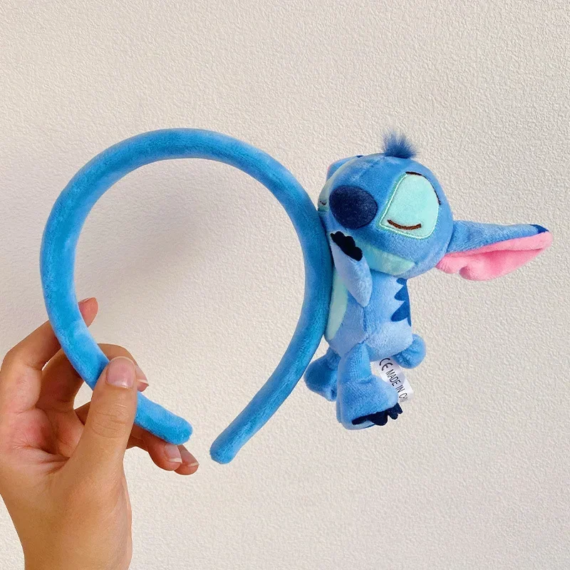 Disney Stitch Mickey Minnie Plush Headband Headdress การ์ตูนอะนิเมะแฟชั่นผู้หญิงสาว Headwear เจ้าหญิงอุปกรณ์เสริมผมของขวัญ