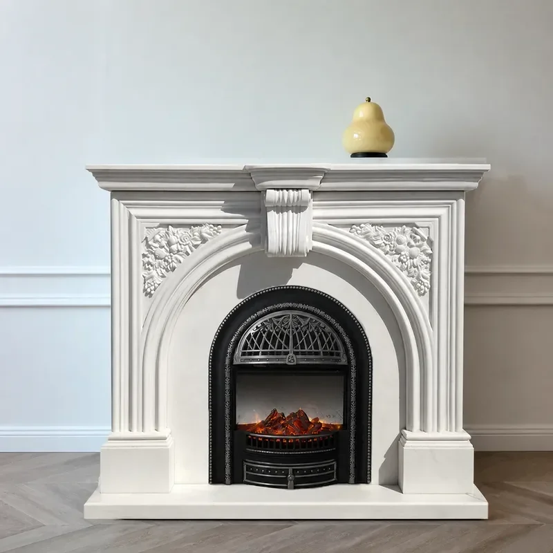 Marble Mantel Stone Carving Ornament for Living Room Entrance Decorative Cabinet Display Home Interior Decoration Accent