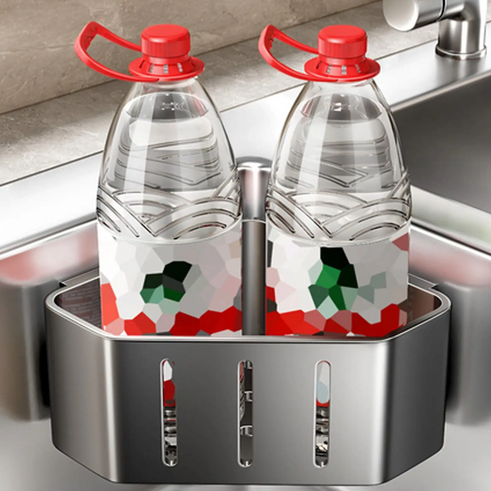 1pc Metal Kitchen Sink Filter Drain Basket Suction Cup Wash Basin Leftovers Residues Garbage Drain Rack Wash Basin