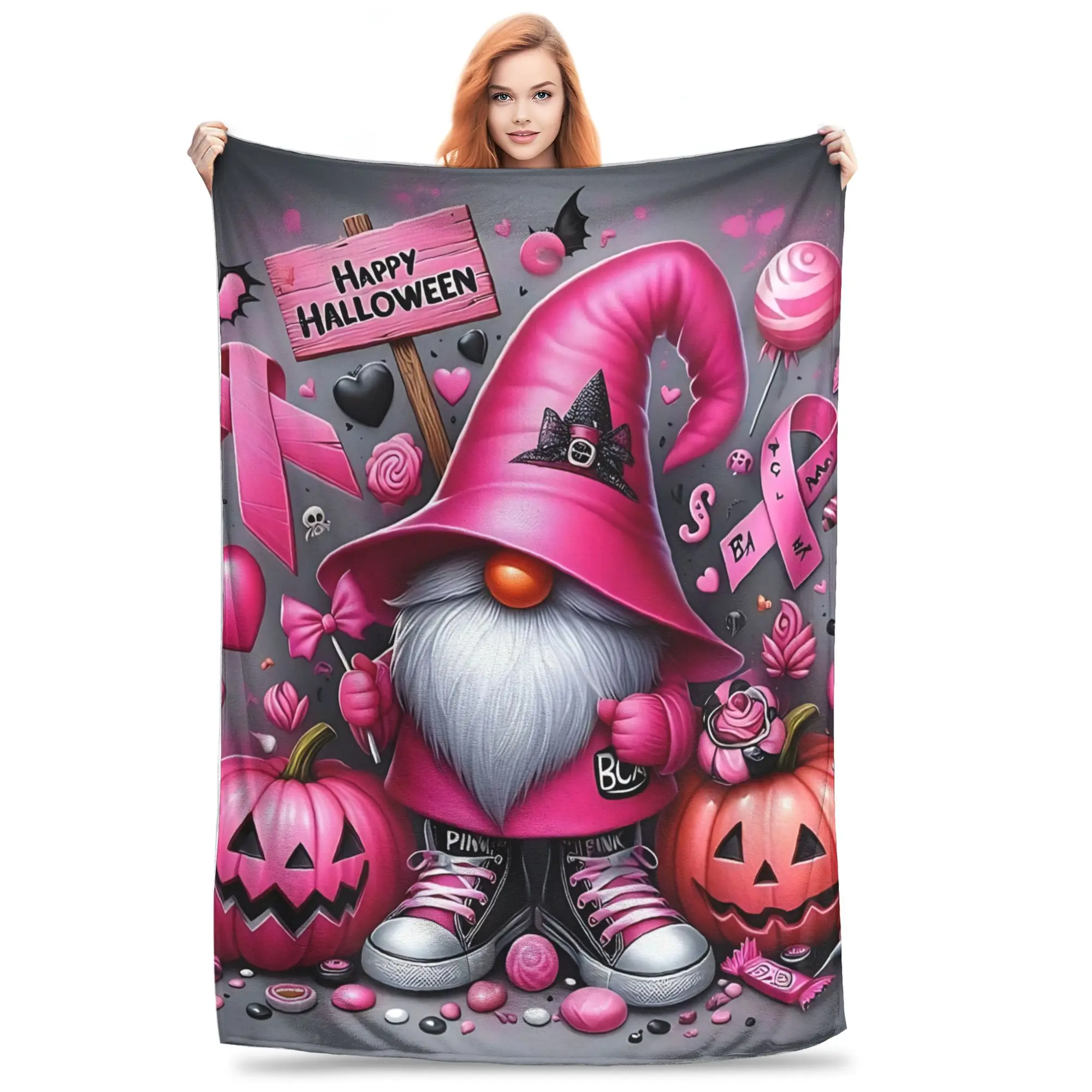 1PC Home Gnome Elf Vortex  Blanket Throw Super Cosy Plush Living Room Sofa Gift for Christmas Happy New Year