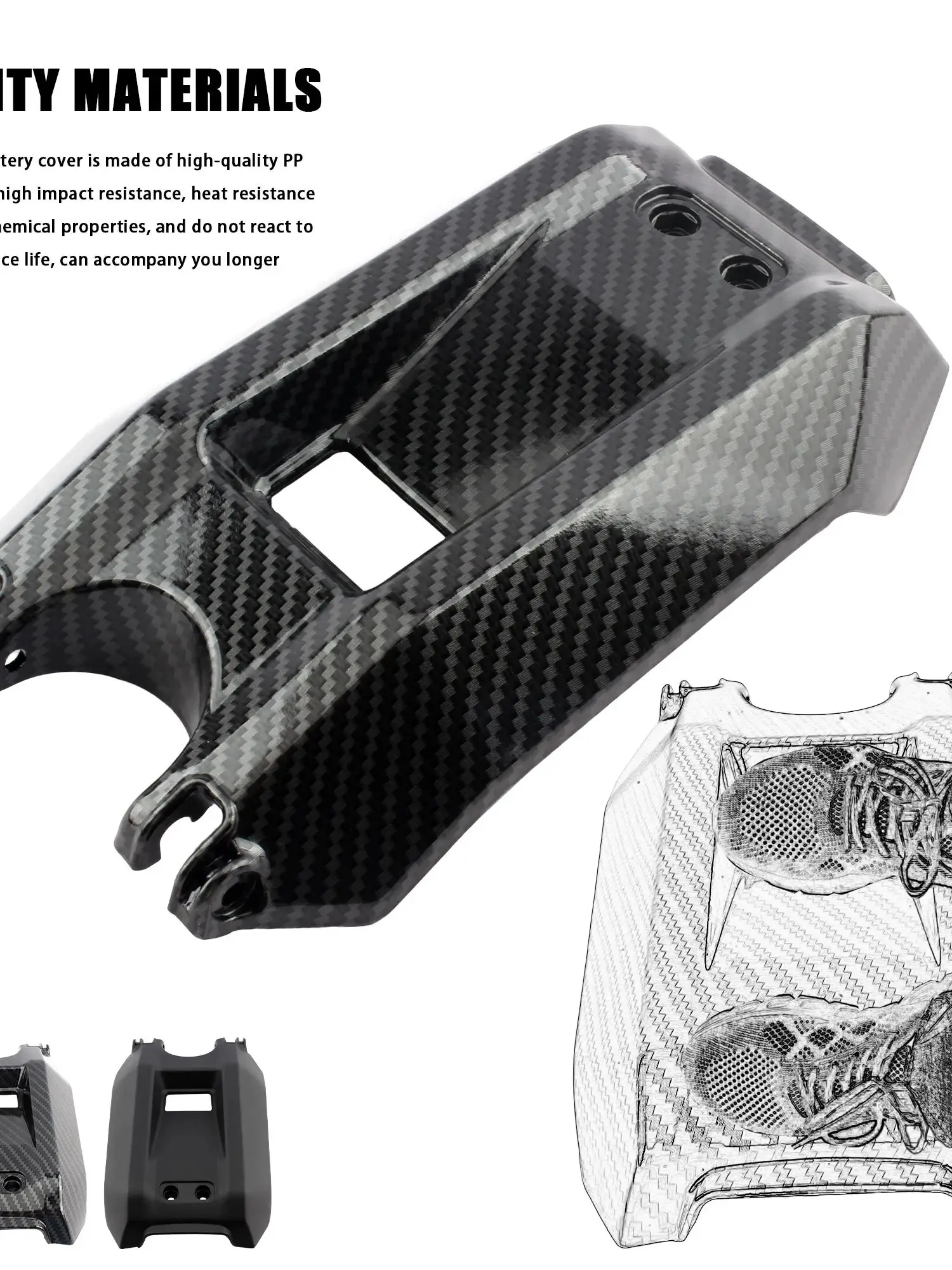 AliExpress PowerMotor Motocross Accessories Battery Compartment Cover For Pit Dirt Bike Carbon Fiber Protective For Surron Light Bee S/X Segway X260