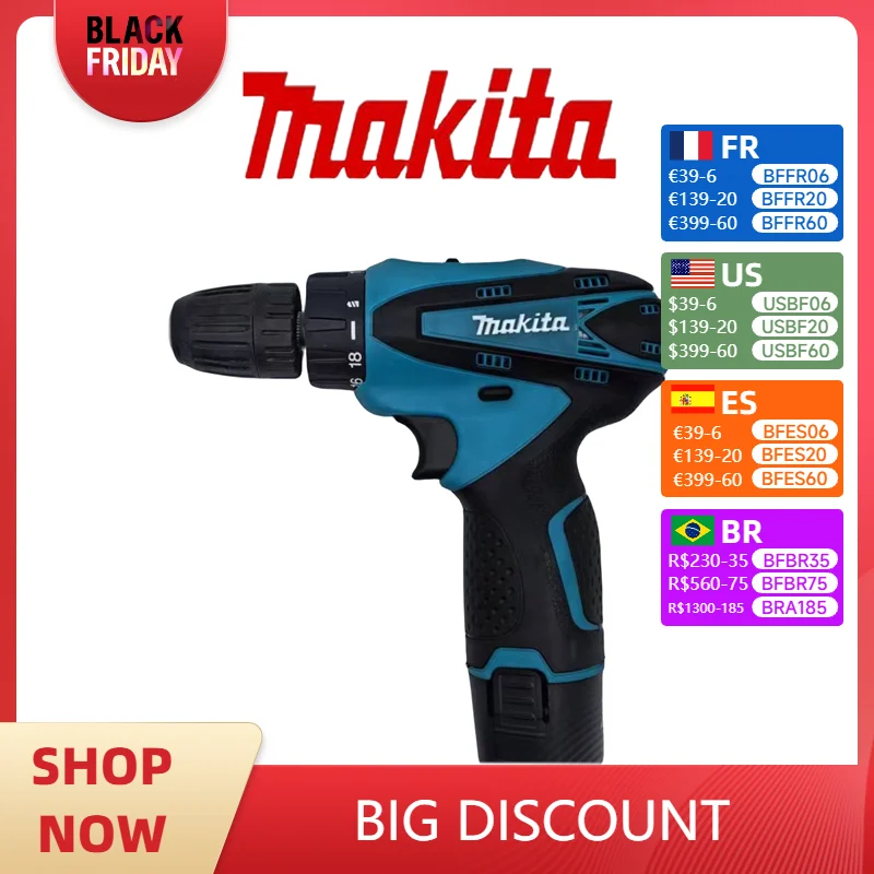 Makita DF330D Wireless drills,Electric drill,Household tools,Multi-function light electric drill,screwdriver lithium battery