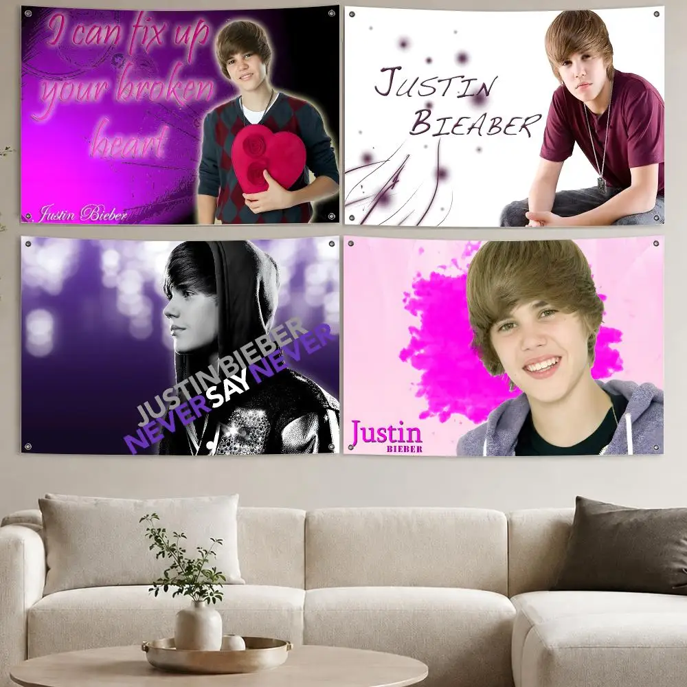 Heißer Sänger J-Justin B-Bieber Flaggen Ästhetischer Wandteppich Bedruckter Wandbehang Wohnzimmer Party Outdoor Dekoration
