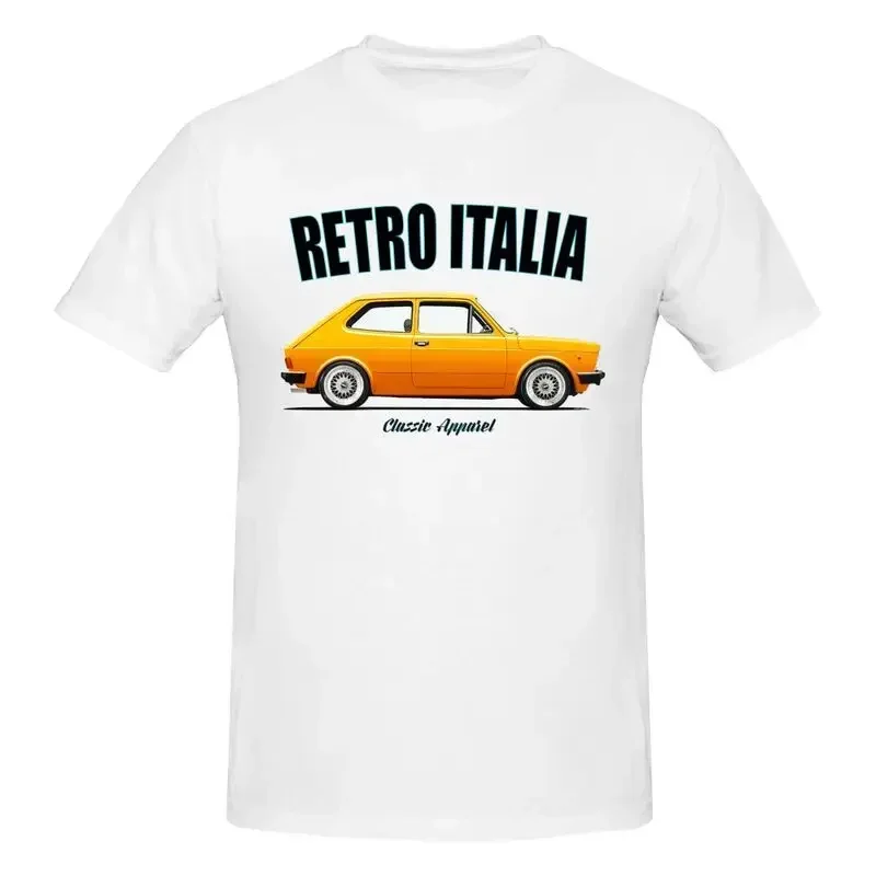 フィアット-127クラシックカーTシャツ,改造,シリーズ2,レトロ,italia popnovelty,Tシャツ