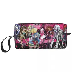 Monster High Collage Makeup Bag Large Cosmetic Bag for Men Women Anime Toiletry Bag Dopp Kit