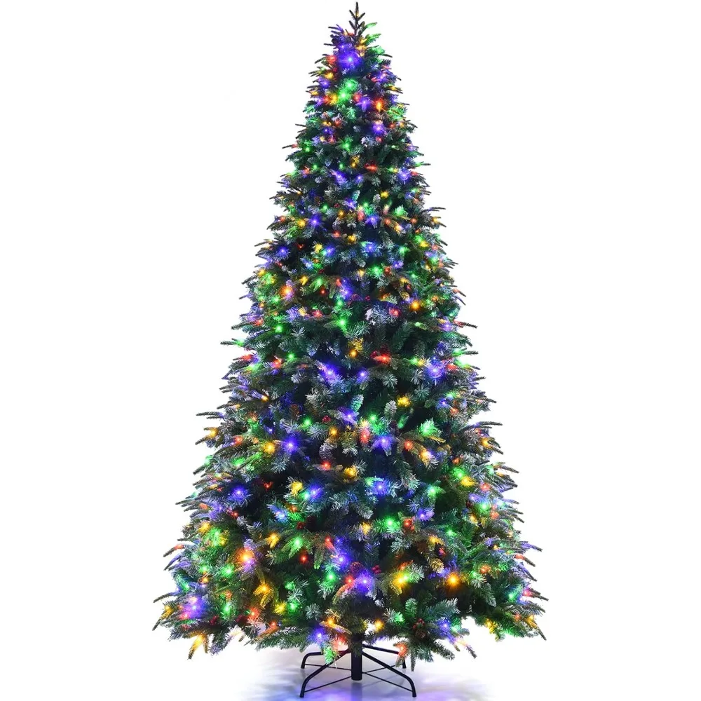 Pre Installed Lighting Artificial Christmas Tree,realistic Snow Christmas Pine Hinges,LEDLights with Color Changes,flashing Mode