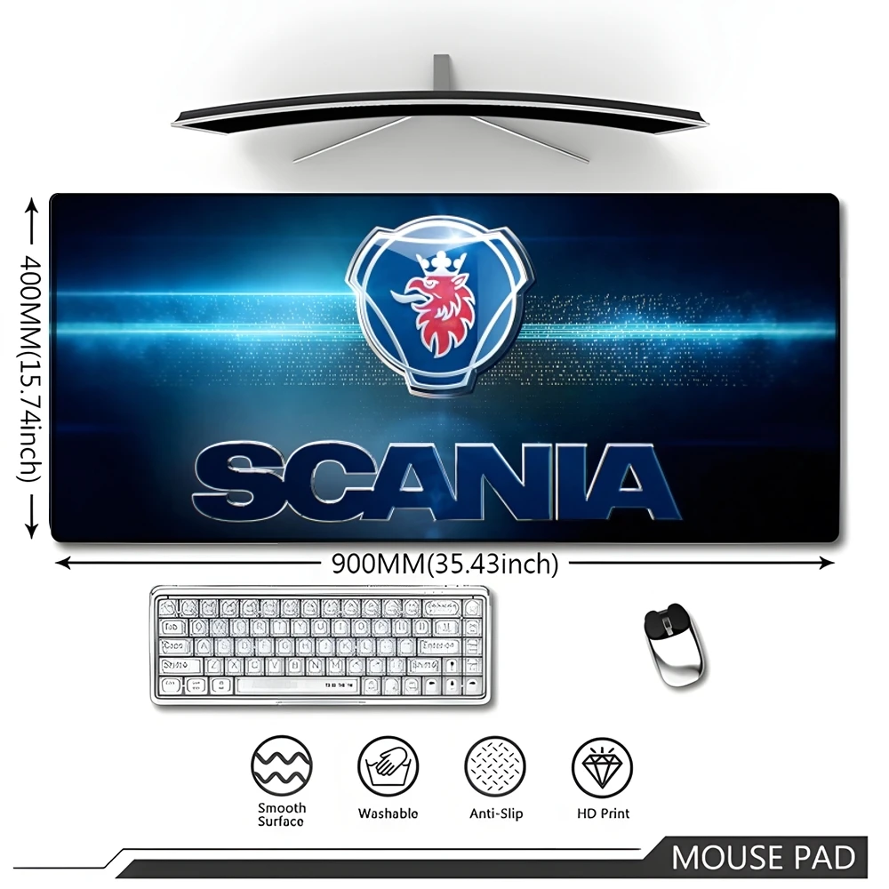 Imagem -04 - Scania-mouse Pad de Carro de Luxo Tapete Grande Computador Bloqueio Borda Mousepad Teclado Mesa Poeira Rgb 700x400 90x40cm