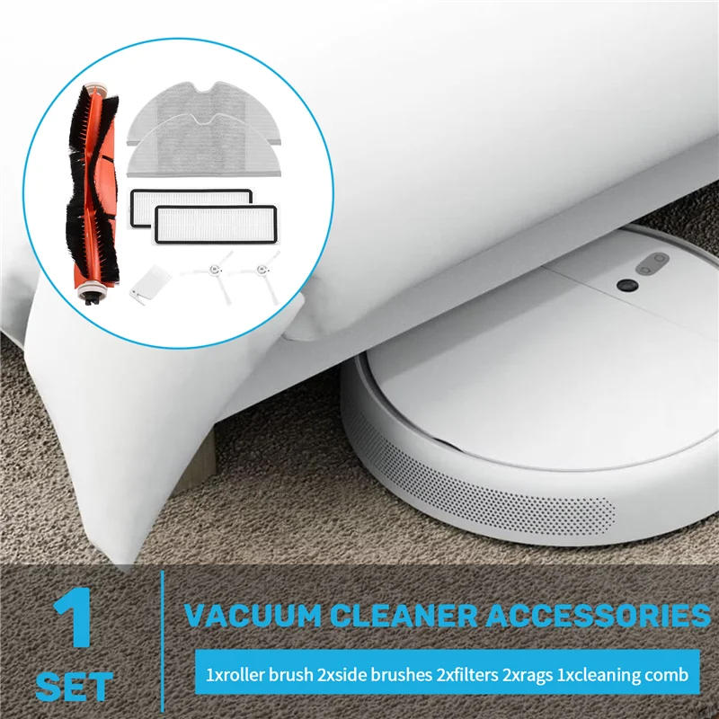 AEB1-8PCS Hepa Filter Hoofdborstel Mop Doek Vervanging Kits Voor Xiaomi Mijia 1C 2C/STYTJ01ZHM Robot Stofzuiger onderdelen