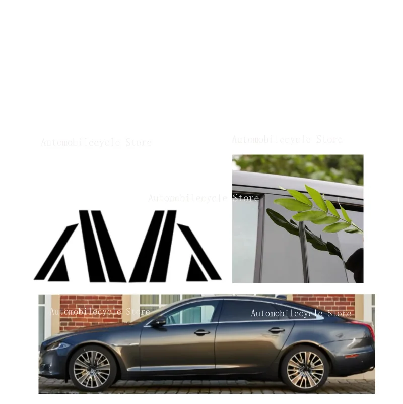 

8PCS Fit For Jaguar XJ X351 2009 2010 2012 2013 2014 -2019 Gloss Black Pillar Posts Window Moulding Column BC Trim Cover Sticker
