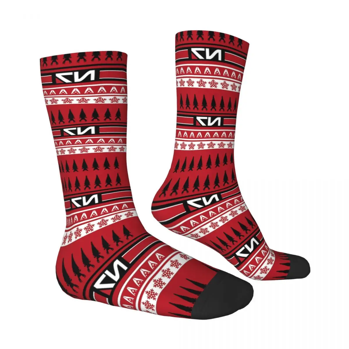 RED N7 Christmas Mass Effect Socks Male Mens Women Summer Stockings Harajuku