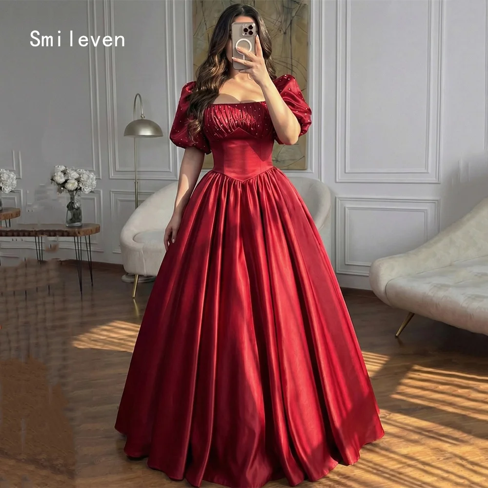 

Smileven Luxury Beading A Line Prom Dress Square Collar Party Gowns Self Cultivating Formal Occassion Dress Customized 2026