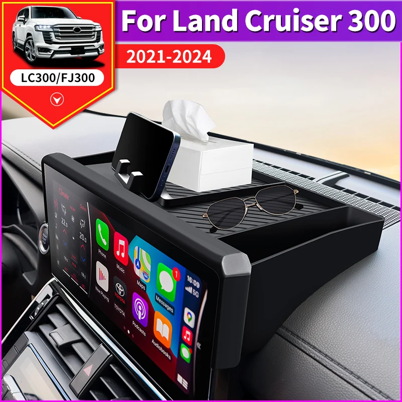 Для 2021 2022 2023 2024 Toyota Land Cruiser 300 Multimedia Display Indietro Stoccaggio Copertura della manica di protezione LC300 FJ300 Interni Aggiornamento Accessori Modifica modifica