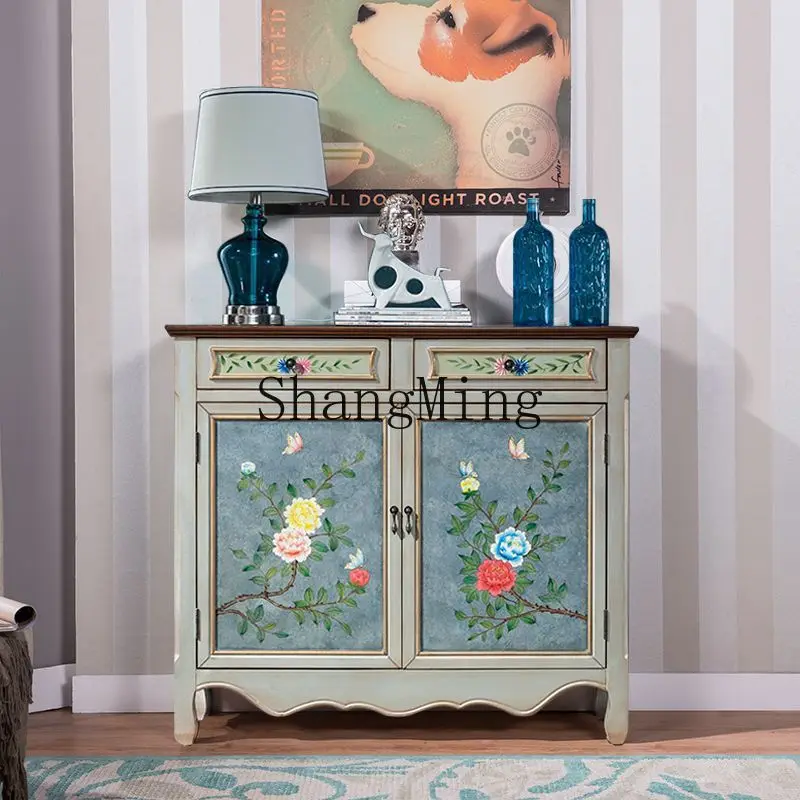 

ZYY solid wood with drawers, bedroom storage cabinet, living room dining side cabinet, multi-functional entrance cabinet