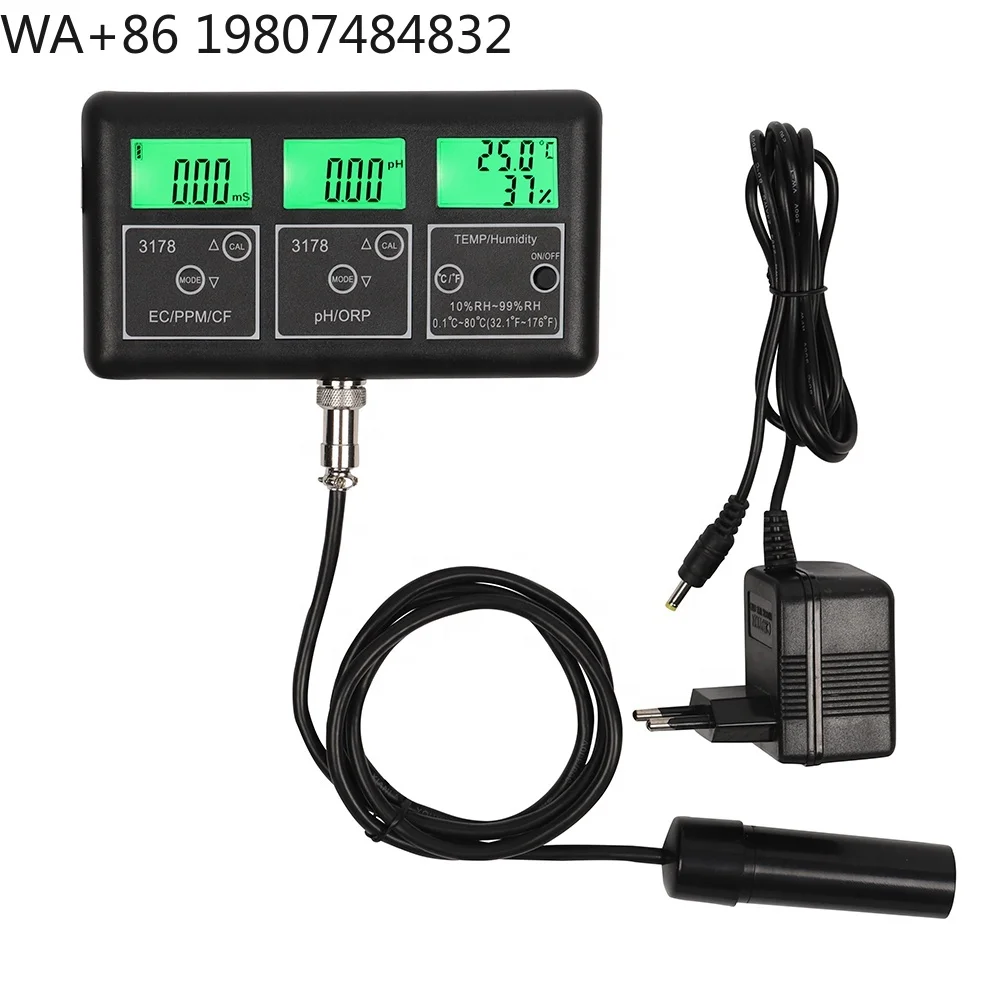 7-in-1 Online Aquaculture Water Quality  PH ORP TDS EC CF Humidity Temp Multiparameter Digital Detector