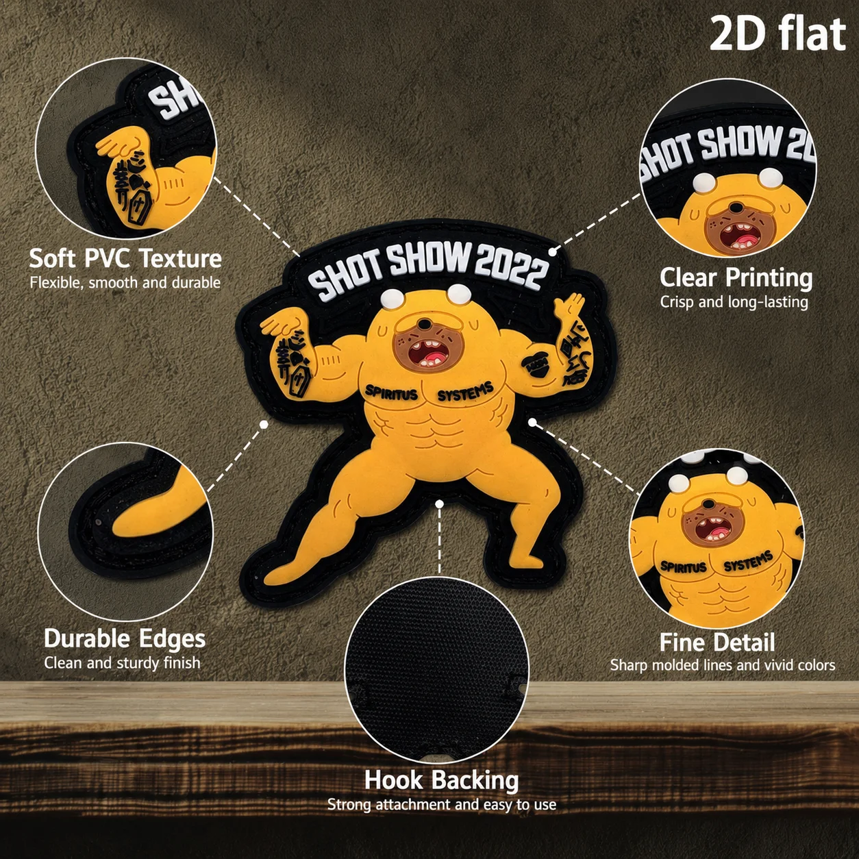 Muscular Big Dog Cartoon Alien-Shaped English Logo Velcro Patch with Free Fur Surface, Available in Various Sizes, 1Pc/2Pcs/3Pcs, Waterproof, Wear-Resistant, Anti-Bending, Suitable for Outdoor Wear, Collection, Play, Versatile Decoration view 5