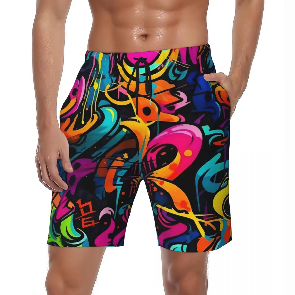 Pantalones cortos de tablero coloridos para hombre, bañadores de playa Retro, arte abstracto, secado rápido, gran oferta, Y2K