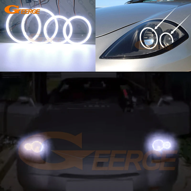 

For Fiat Barchetta 1996 1997 1998 1999 2000 2001 2002 2003 2004 2005 Day Light Ultra Bright COB Led Angel Eyes Kit Halo Rings