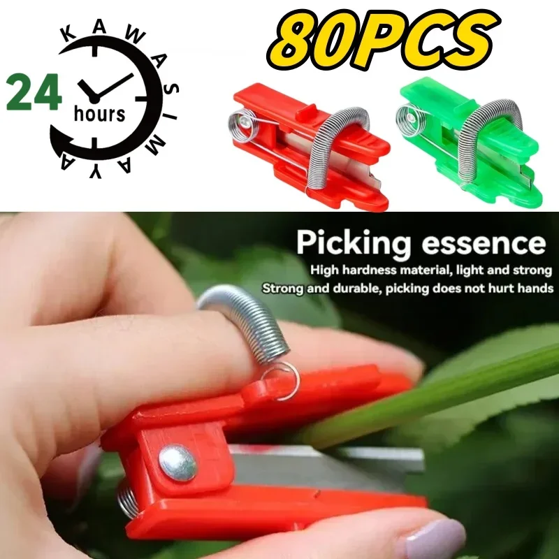 1-80pcs Vegetable Picking Small Guillotine Knife Picking Thumb Knife Pruning And Leaf Cutting Small Scissors